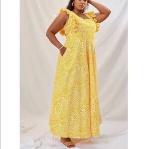 Sika Marigold Ruffled Maxi Dress